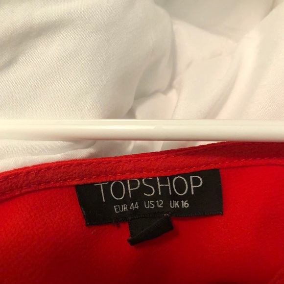 Topshop red cold shoulder blouse - Picture 3 of 3